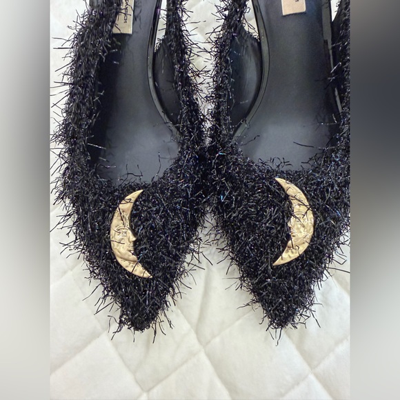 NEW Antonio Melani x Elizabeth Damrich Moon Boucle Frayed Detail Slingback Pumps - Picture 7 of 9